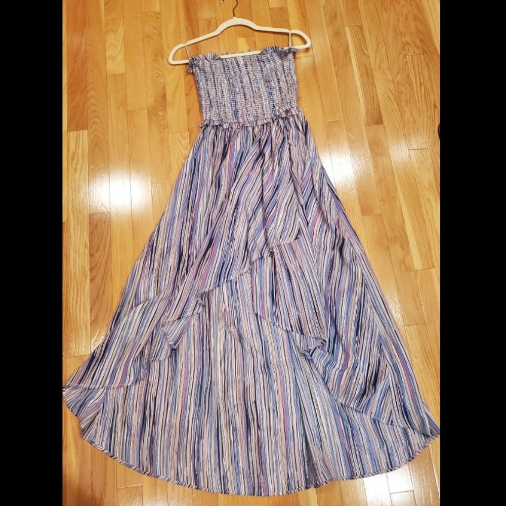Blue Striped Maxi Dress